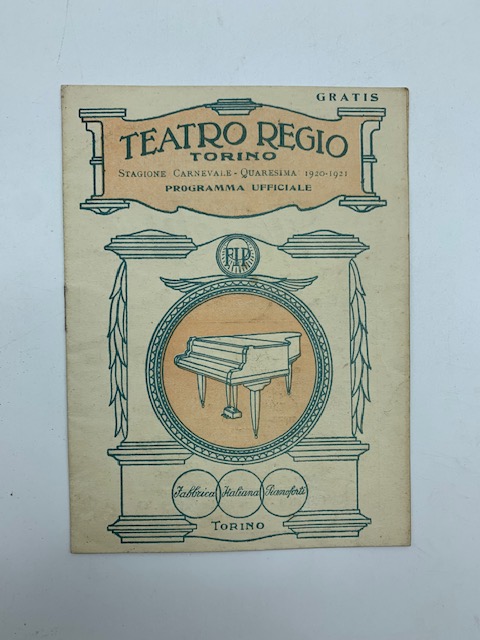 Programma dello spettacolo I Maestri cantori. Teatro Regio, Torino. Stagione Carnevale-Quaresima 1920-21. Programma ufficiale
